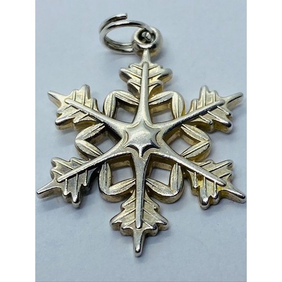 Tiffany & Co Large Snow Flake Sterling Silver Pendant Cham 29mm RARE SIZE - Picture 2 of 7
